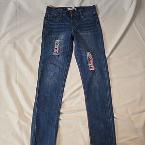 Wallflower Jeans Size 10 Girls Distressed Blue Urban Y2K Boho Grunge Barbiecore